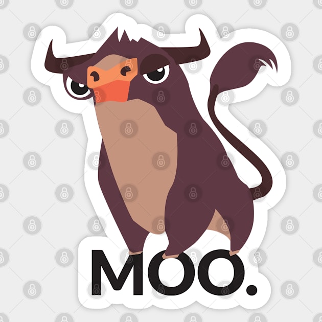 Moo. No More Bull Flat Style Design Sticker by Jarecrow 